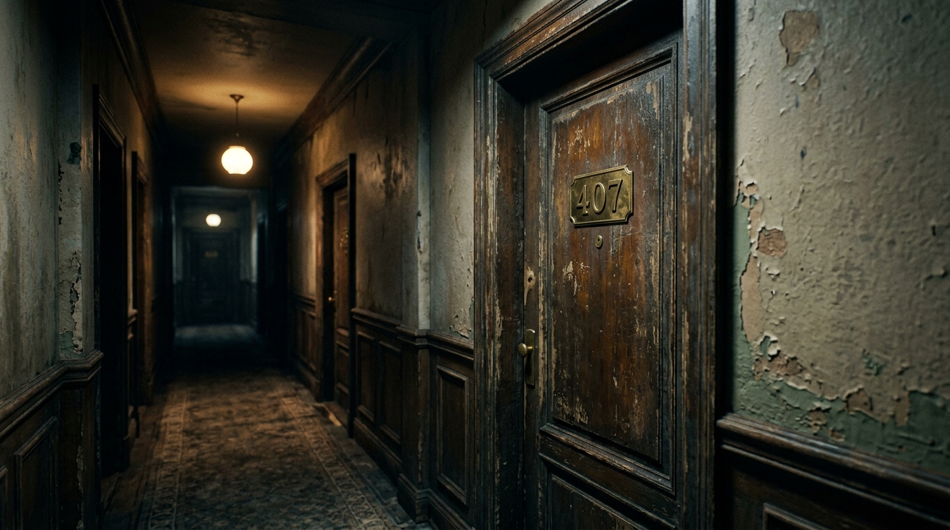 La porte de la chambre 407 de l'Hôtel Hordaheimen