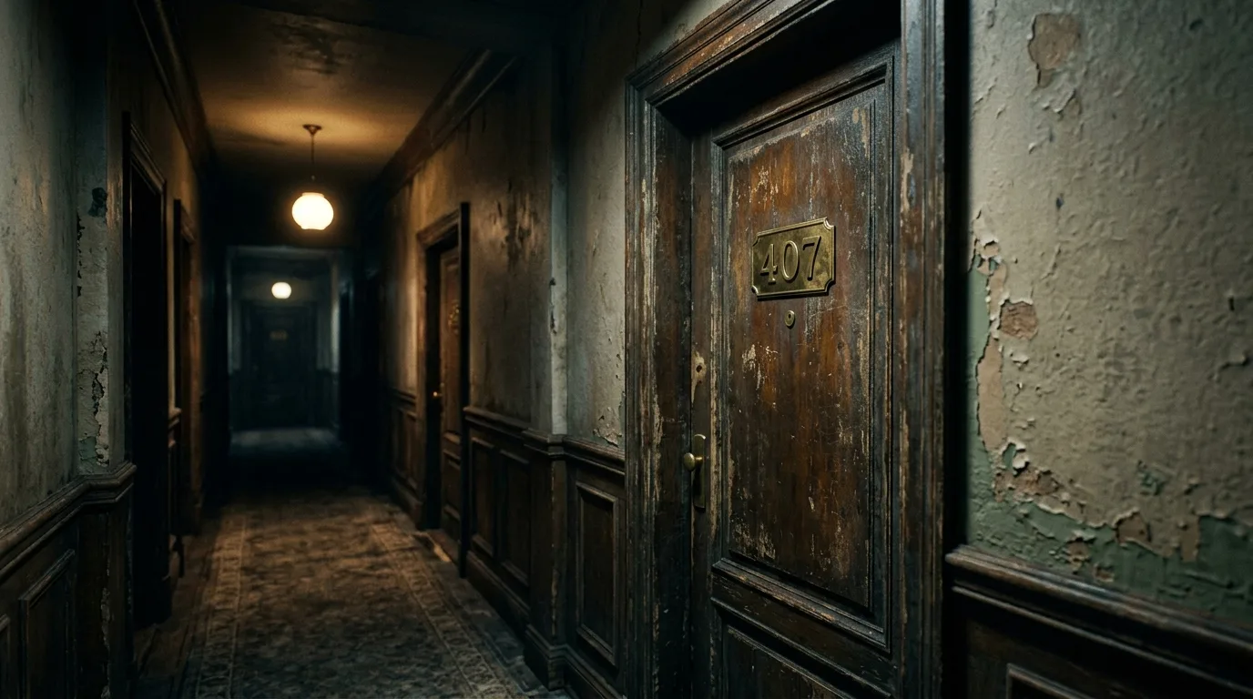 La porte de la chambre 407 de l'Hôtel Hordaheimen